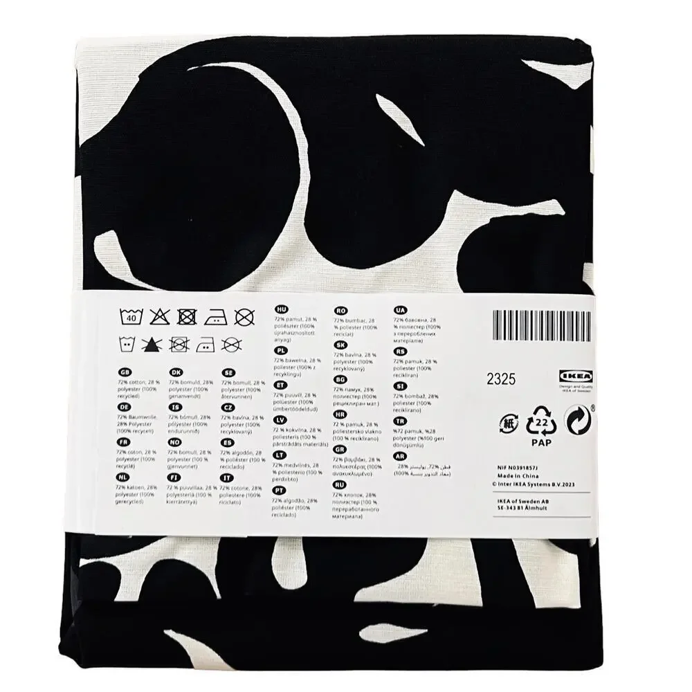 IKEA STRECKFLY Black/White Pillow Cover 20